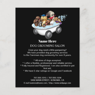 Dog grooming business personalized flyer