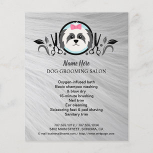 Dog grooming business personalized flyer