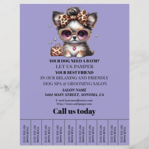 Dog grooming business personalized flyer