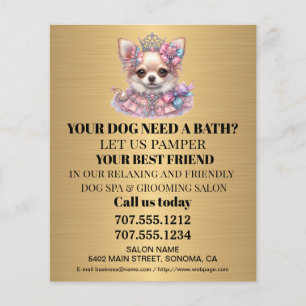 Dog grooming business personalized flyer