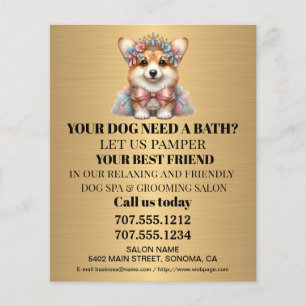 Dog grooming business personalized flyer
