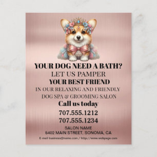 Dog grooming business personalized flyer