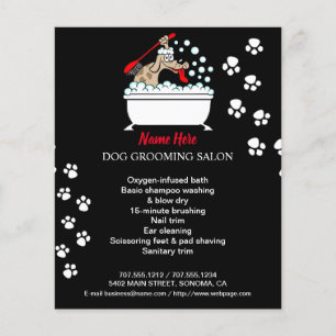 Dog grooming business personalized flyer