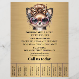 Dog grooming business personalized flyer
