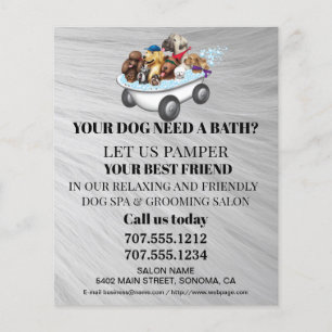Dog grooming business personalized flyer