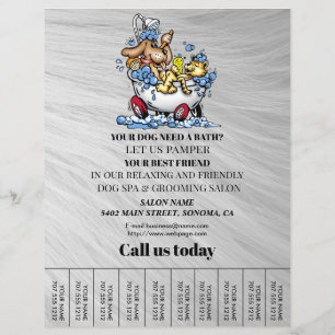 Dog grooming business personalized flyer