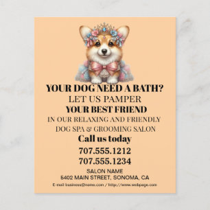 Dog grooming business personalized flyer