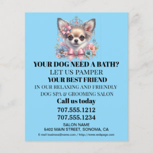 Dog grooming business personalized flyer