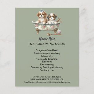 Dog grooming business personalized flyer