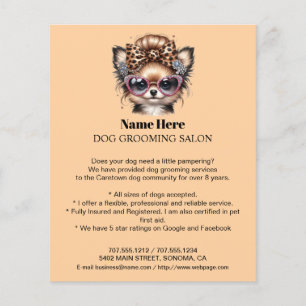 Dog grooming business personalized flyer