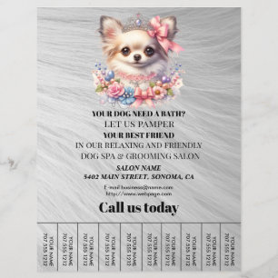 Dog grooming business personalized flyer
