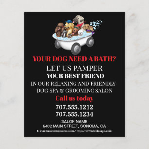 Dog grooming business personalized flyer