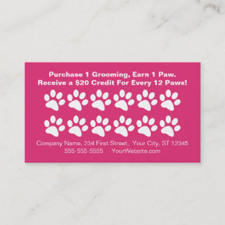 Dog Grooming Customer Rewards Kaart - Loyaliteit K