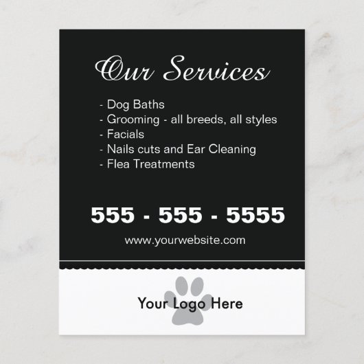 Dog Grooming Flyer -  (Achterkant)