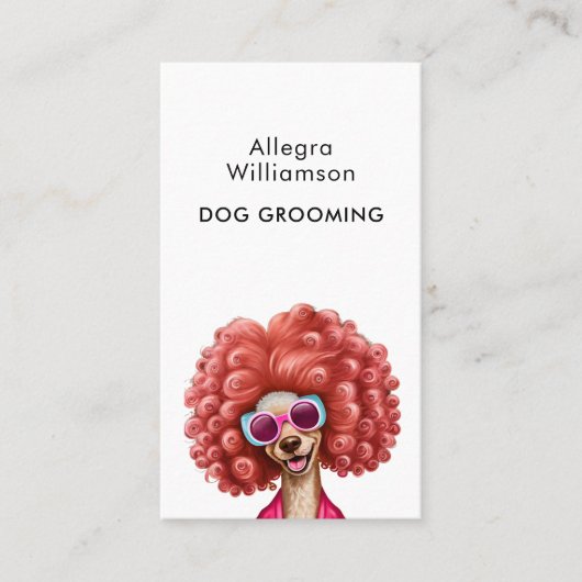 Dog Grooming Fun QR Code Visitekaartje (Voorkant)