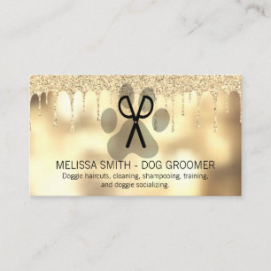 Dog Grooming Glitter Drip Boke Visitekaartje