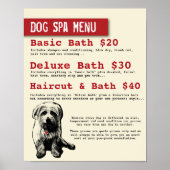 Dog Grooming Spa Menu - Poster (Voorkant)
