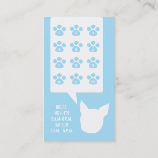 Dog Grooming Visitekaartje Loyalty Card (Achterkant)