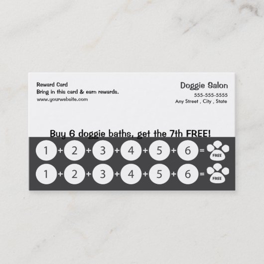 Dog Grooming Visitekaartje Loyalty Card (Voorkant)