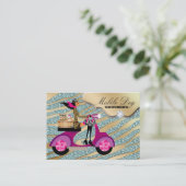 Dog Grooming Visitekaartje Sparkle Zebra Blauwgroe (Staand voorkant)