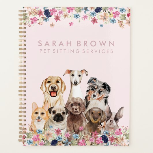 Dog Grooming Waling Small Pet Business Pink Planner (Voorkant)