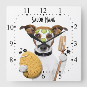 Dog grooming Wall Clock Vierkante Klok