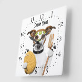 Dog grooming Wall Clock Vierkante Klok (Hoek)