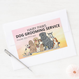 Dog Grooming Waterverf Business Sticker