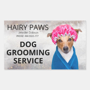 Dog Grooming Waterverf Business Sticker