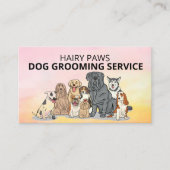 Dog Grooming Waterverf Visitekaartje (Voorkant)