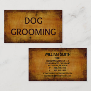 Dog Grooming Wood Grain Visitekaartje