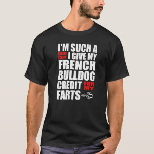 Dog Guy French Bulldog Fart Joke voor Mannen Boys T-shirt