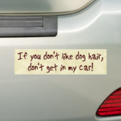 Dog Hair Bumpersticker (Op auto)
