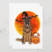 Dog Halloween German Shepherd Jack Lantern Pumpk Save The Date (Voorkant / Achterkant)