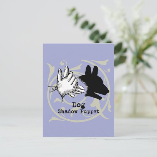 Dog Hand Puppet Shadow Games Briefkaart (Staand voorkant)