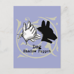 Dog Hand Puppet Shadow Games Briefkaart