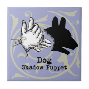 Dog Hand Puppet Shadow Games  Tegeltje