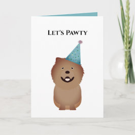 Dog Happy Birthday Card, Laten we Pawty Chow Chow Kaart