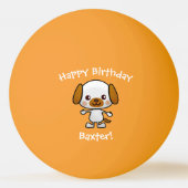 Dog Happy Birthday Custom Name Gift Pingpongballen (Achterkant)