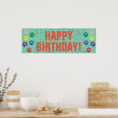 Dog Happy Birthday party banner poster (Keuken)