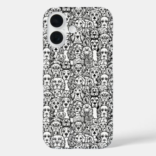 Dog Head Pattern Telefoonhoesje Case-Mate iPhone Case (Achterkant)