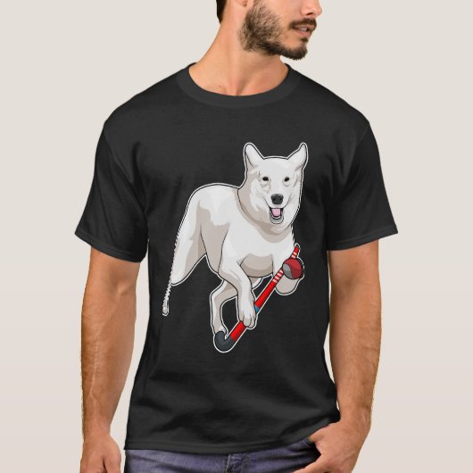 Dog Hockey Hockey stick T-shirt (Voorkant)