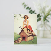 Dog House Pin Up Briefkaart (Staand voorkant)