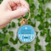 Dog ID Label Blue Sleutelhanger (Hand)