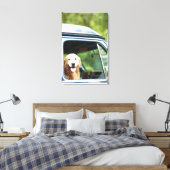 Dog in auto canvas afdruk (Insitu (Slaapkamer))