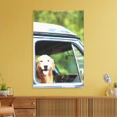 Dog in auto canvas afdruk (Insitu (Woonkamer))