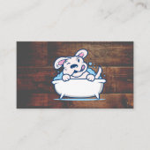 Dog in Bathtub | Hout Visitekaartje (Voorkant)