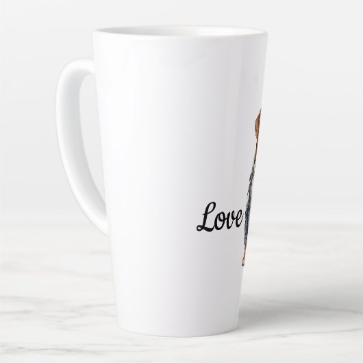 Dog in Blue Denim Jacket Latte Mok (Linkerhoek)