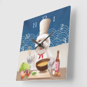 Dog in Chef-Pet kookt Soup Square Wall klok (Hoek)