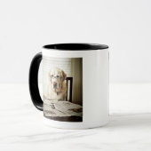 Dog in de ochtend routine mok (Voorkant links)